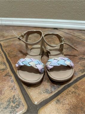 Sugar Pastel Braided Sandals | Girls Size 2